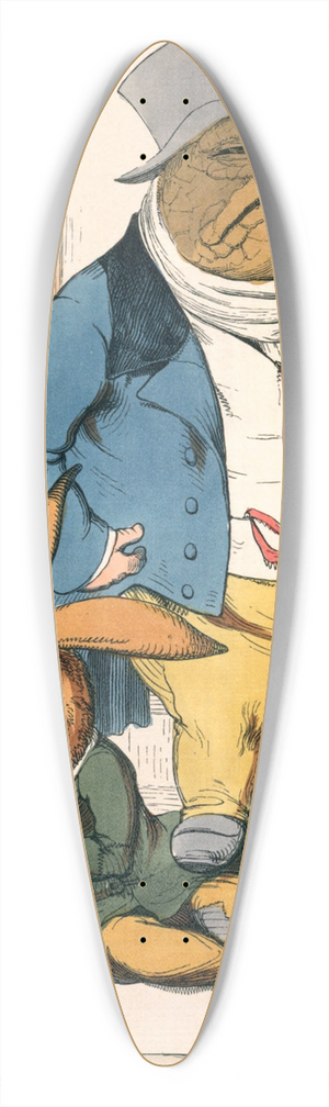 Charles Henry Bennett - The Hare And The Tortoise 39.3 inch art pintail longboard deck