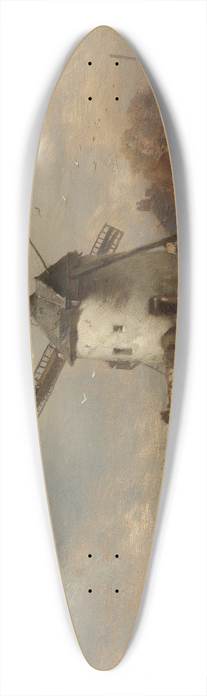 Charles Hoguet - Landschaft mit Windmhlen und figrlicher Staffage 39.3 inch art pintail longboard deck