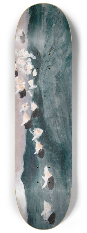 Bruno Liljefors - Sketch for Eider Ducks Flying in Formation 8.25 inch art skate deck