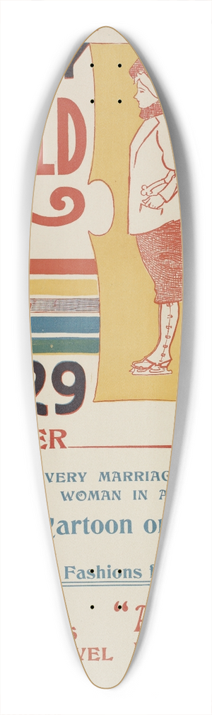 Charles Hubbard Woodbury - The New York Sunday herald. Dec. 29th 39.3 inch art pintail longboard deck Charles Hubbard Woodbury - The New York Sunday herald. Dec. 29th 39.3 inch art pintail longboard deck