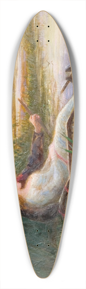 Charles James Lewis - Two Figures In A Boat 39.3 inch art pintail longboard deck