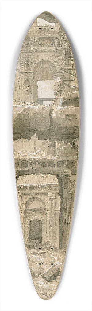 Charles-Joseph Beauverie - Ruines des Tuileries, vue prise du vestibule du grand escalier. 39.3 inch art pintail longboard deck