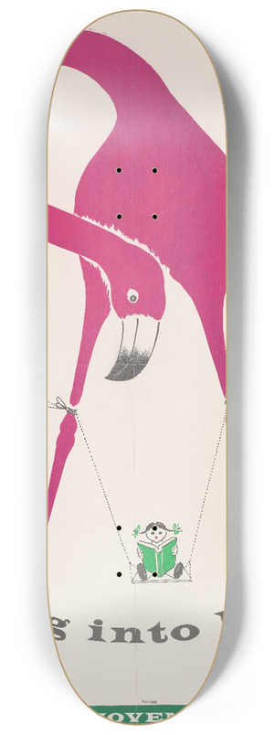 Bruno Munari - Swing into books. Book week, November 1-7, 1964 8.25 inch art skate deck