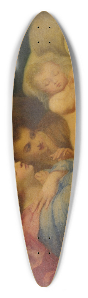 Charles Landelle - Angels Adoring The Christ Child 39.3 inch art pintail longboard deck