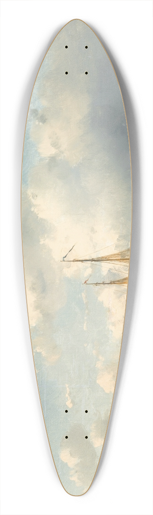 Charles Leickert - Coastal Scene With Fisherfolk 39.3 inch art pintail longboard deck