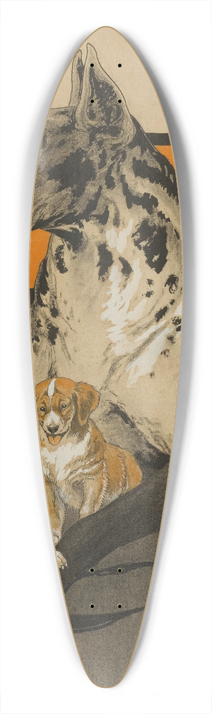 Charles Livingston Bull - Great Dane and Puppies 39.3 inch art pintail longboard deck Charles Livingston Bull - Great Dane and Puppies 39.3 inch art pintail longboard deck