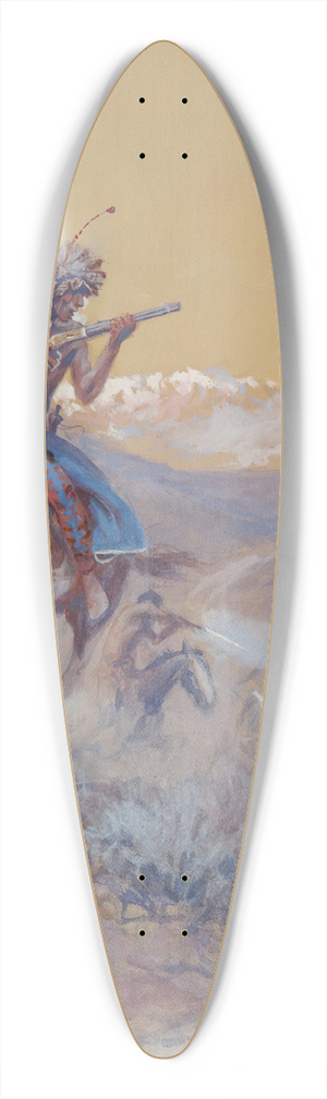 Charles Marion Russell - The Stage Ahead of Us Had Been Attacked By Indians And Burned (Indian Attack) 39.3 inch art pintail longboard deck