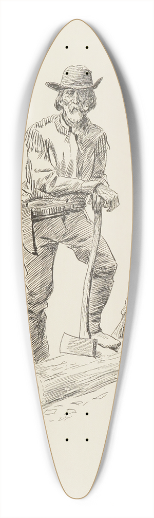 Charles Marion Russell - The Woodhawk 39.3 inch art pintail longboard deck