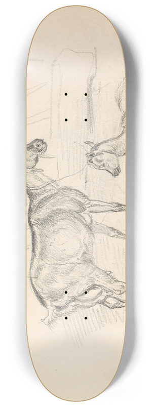 Adolph Tidemand - Geit og killing 8.25 inch art skate deck