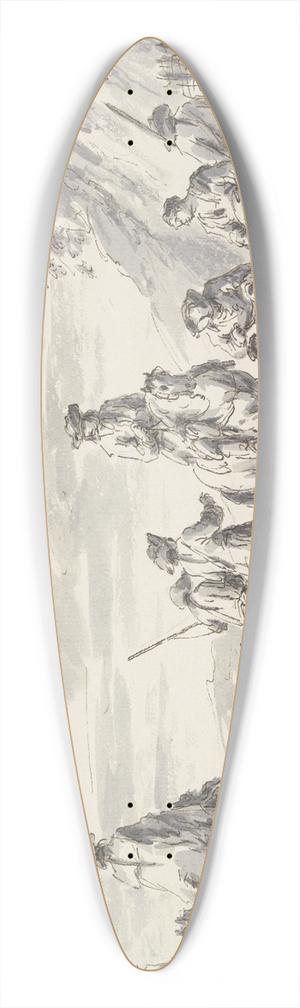 Charles Parrocel - Soldaten zu Pferde und zu Fu bei einem Schanzkorbe mit Frauen und Kindern 39.3 inch art pintail longboard deck