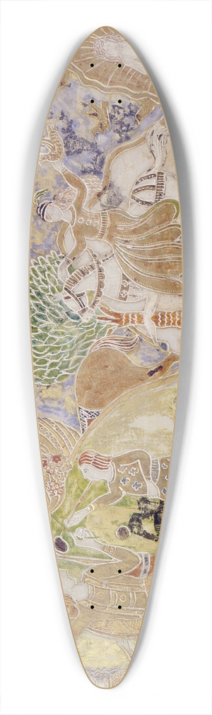 Charles Prendergast - Figures and Deer 39.3 inch art pintail longboard deck
