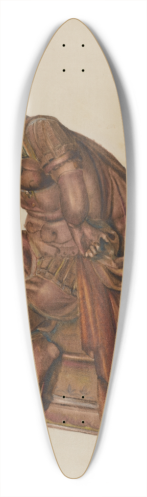 Charles R. Shane - Seated Warrior 39.3 inch art pintail longboard deck