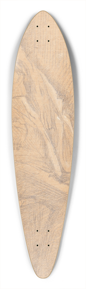 Charles Samuel Keene - Seated Man 39.3 inch art pintail longboard deck