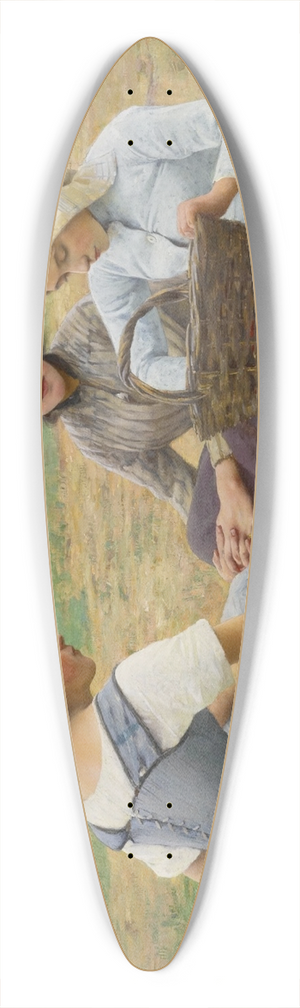 Charles Sprague Pearce - Lunch Break in the Fields 39.3 inch art pintail longboard deck