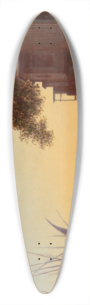Charles Thodore Frre - Dhows on the Nile 39.3 inch art pintail longboard deck