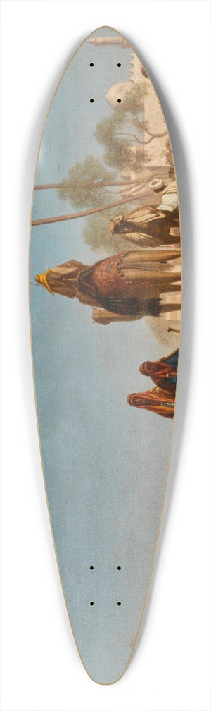Charles Thodore Frre - Halt of the Caravan 39.3 inch art pintail longboard deck