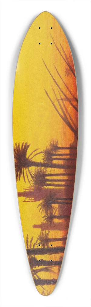 Charles Thodore Frre - Sunset over the Nile 39.3 inch art pintail longboard deck