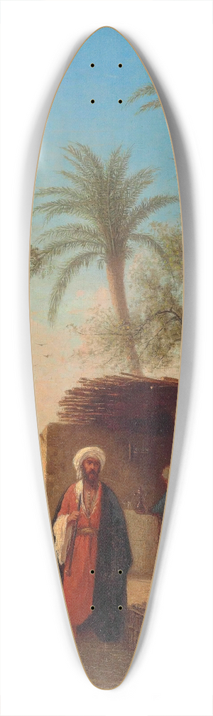 Charles Thodore Frre - Village in the desert, Algeria 39.3 inch art pintail longboard deck