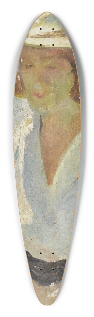 Charles Webster Hawthorne - Untitled (Woman With Hat) 39.3 inch art pintail longboard deck