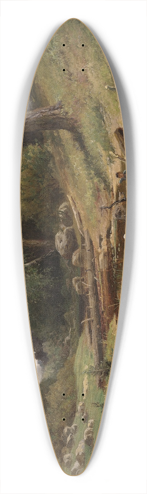 Charles XV of Sweden - By the Brook in the Forest 39.3 inch art pintail longboard deck