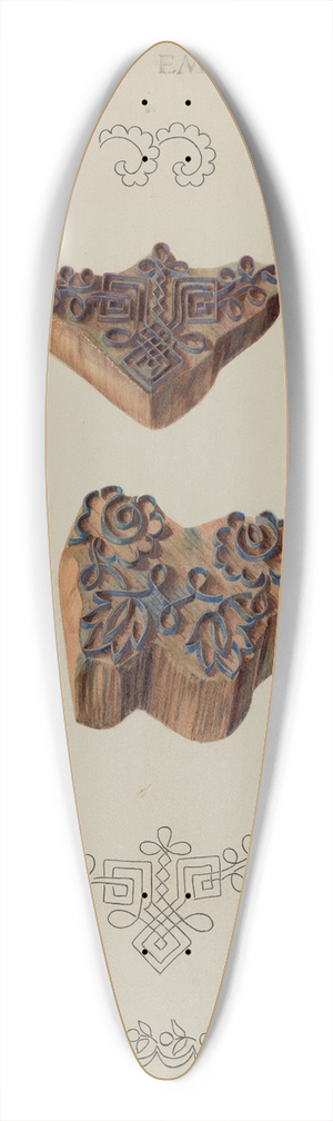 Charlotte Angus - Stamps for Embroidery 39.3 inch art pintail longboard deck