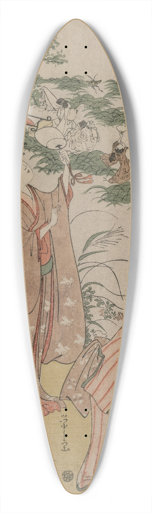 Chbunsai Eishi - Women Chasing Crickets on an Autumn Moor 39.3 inch art pintail longboard deck