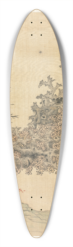 Chen Hongshou - An Ancient Tree 39.3 inch art pintail longboard deck