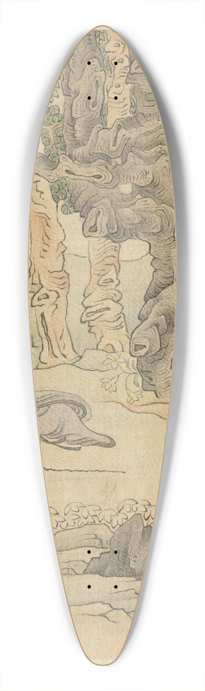 Chen Hongshou - Portrait of Zhongqing in a Landscape 39.3 inch art pintail longboard deck