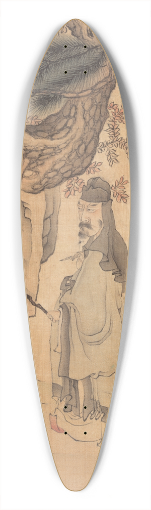 Chen Hongshou - Scholar with Staff and Brush 39.3 inch art pintail longboard deck