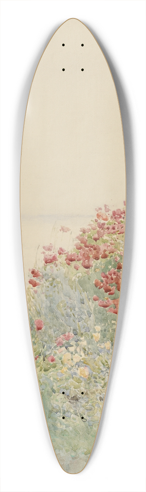 Childe Hassam - Field of Poppies, Isles ofShoals 39.3 inch art pintail longboard deck