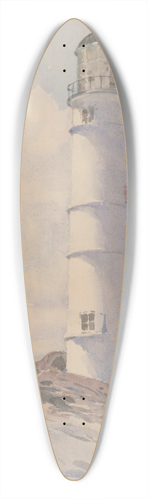 Childe Hassam - Lighthouse, Isle of Shoals 39.3 inch art pintail longboard deck