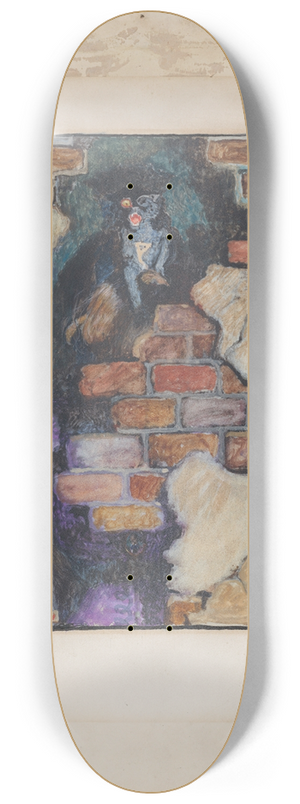 Byam Shaw - The Black Cat, for Edgar Allan Poes Selected Tales of Mystery, 1909 8.25 inch art skate deck