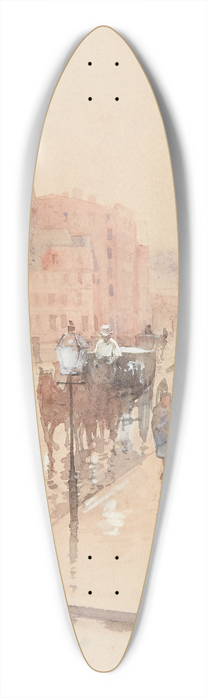 Childe Hassam - Rainy Day, Columbus Avenue, Boston 39.3 inch art pintail longboard deck