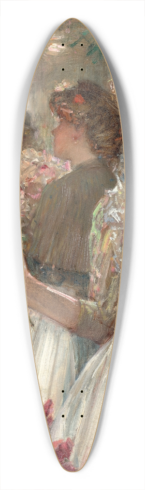Childe Hassam - The Peony Girl 39.3 inch art pintail longboard deck
