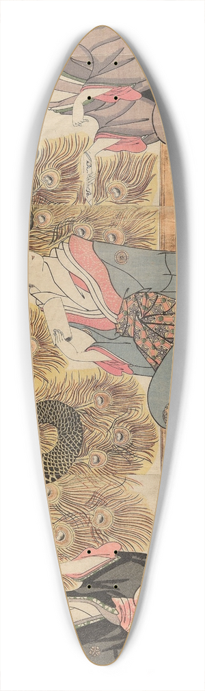 Chokosai Eisho - A parody of courtesans on display at the Ogiya (Ogiya mise yatsushi) 39.3 inch art pintail longboard deck
