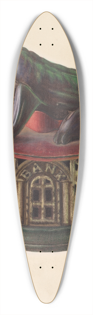 Chris Makrenos - Toy Bank  Frog 39.3 inch art pintail longboard deck