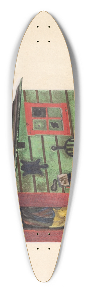 Chris Makrenos - Toy bank  Man in a Cabin 39.3 inch art pintail longboard deck