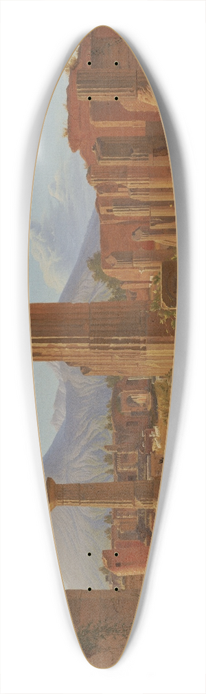 Christen Kbke - The Forum, Pompeii, with Vesuvius in the Distance 39.3 inch art pintail longboard deck Christen Kbke - The Forum, Pompeii, with Vesuvius in the Distance 39.3 inch art pintail longboard deck