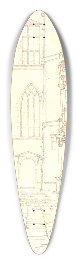 Christen Kbke - The Inner Court in Frederiksborg Castle 39.3 inch art pintail longboard deck