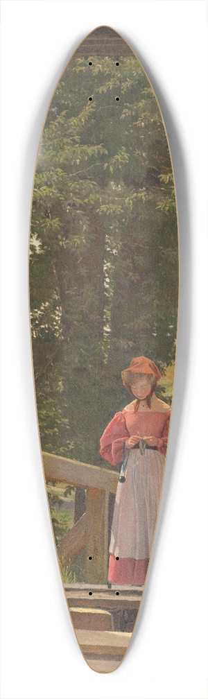 Christen Kbke - View from the Loft of the Grain Store at the Bakery in the Citadel of Copenhagen 39.3 inch art pintail longboard deck