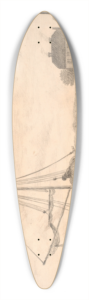Christian Blache - Stranden ved Nordby p Fan 39.3 inch art pintail longboard deck