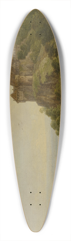 Christian Georg Schtz the elder - Landscape with Castle 39.3 inch art pintail longboard deck