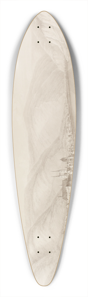 Christian Georg Schtz the Younger - Blick auf den Rhein mit der Stadt Boppard 39.3 inch art pintail longboard deck