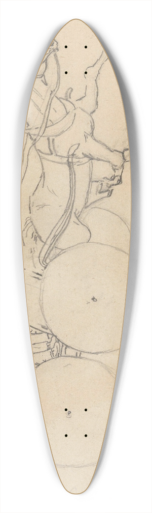 Christian Krohg - Hest og karjol med to figurer 39.3 inch art pintail longboard deck