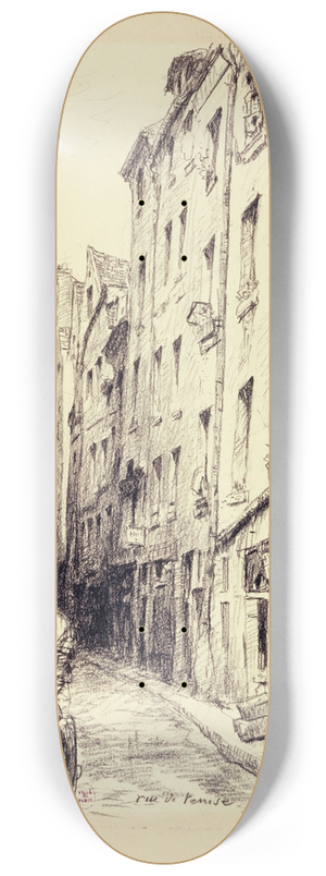 Camille Bourget - La rue de Venise 8.25 inch art skate deck