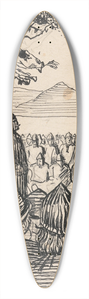 Christian Krohg - Torgny the Lawman at the Upsala thing 39.3 inch art pintail longboard deck