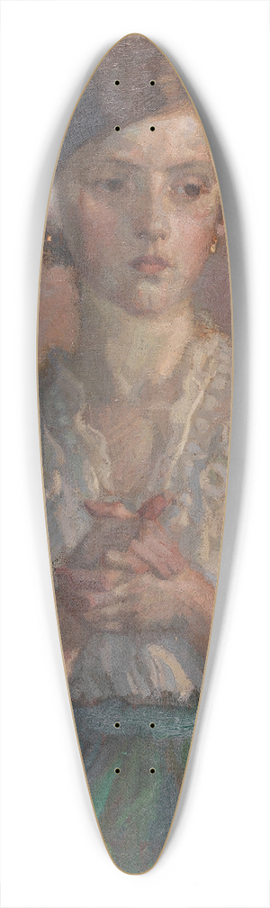 Christian Landenberger - Girl praying 39.3 inch art pintail longboard deck