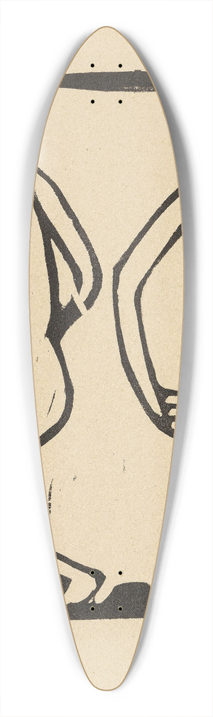 Christian Rohlfs - Zwei Tanzende 39.3 inch art pintail longboard deck Christian Rohlfs - Zwei Tanzende 39.3 inch art pintail longboard deck