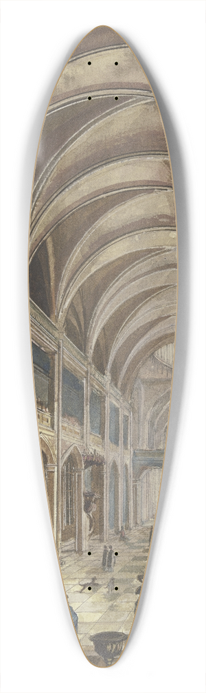 Christian Stcklin - Blick In Ein Kircheninneres Mit Barockausstattung, Viele Figuren Als Staffage 39.3 inch art pintail longboard deck