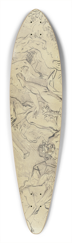 Christian Wilhelm Ernst Dietrich - Bacchanal 39.3 inch art pintail longboard deck